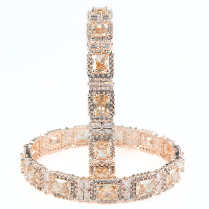 Alluring Party Wear Rose Gold Bangles (Pack of 2)