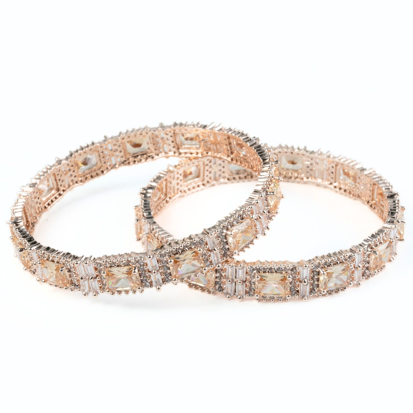 Alluring Party Wear Rose Gold Bangles (Pack of 2)