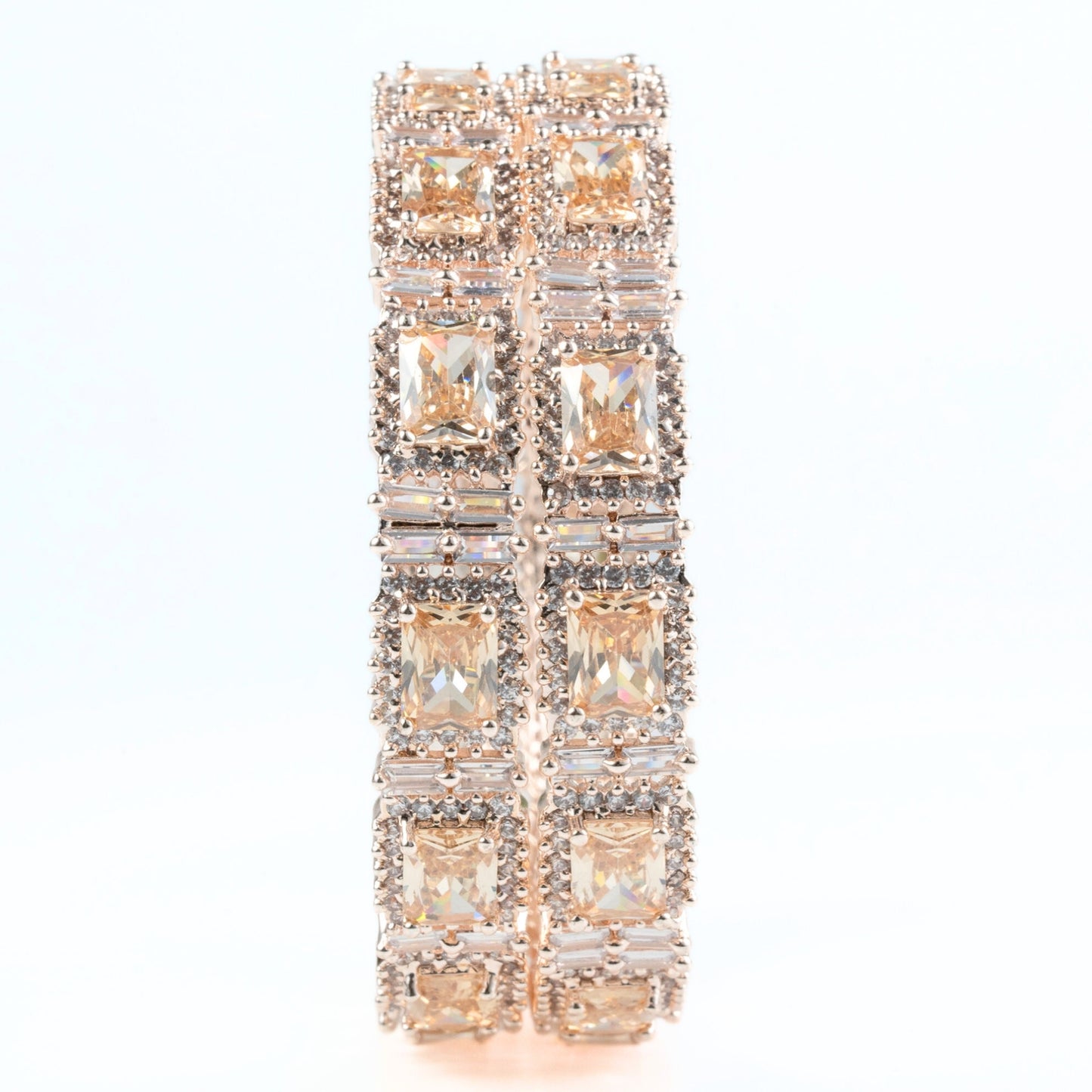 Alluring Party Wear Rose Gold Bangles (Pack of 2)