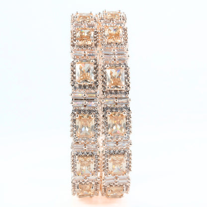 Alluring Party Wear Rose Gold Bangles (Pack of 2)