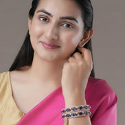 Stylish Zig Zag Oval Rose Gold Bangles (Pack of 2)