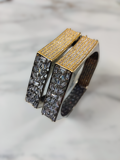 American Diamond Gold Kada Bangles