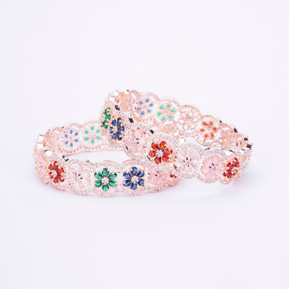 American Diamond Rose Gold Bangles