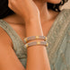 Gold Plated American Diamond Floral Mesh Pattern Designer Bangles Set (Pack of 2)