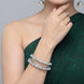 Rhodium Plated American Diamond Floral Border Pattern Designer Bangles Set (Pack of 2)