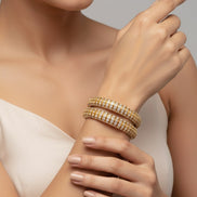 Kundan Cascade Mehendi Plated Bangles