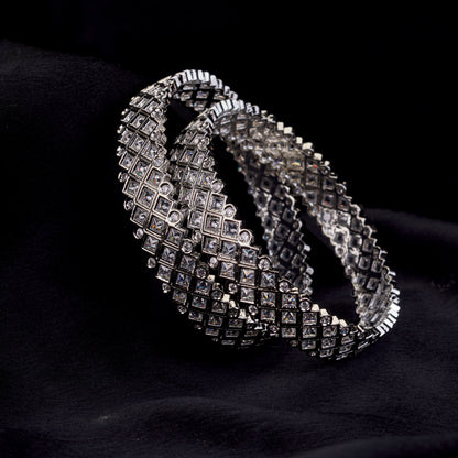 Suvarna Rekha Rhodium Plated Bangles