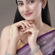 Floral Cascade Rhodium Plated Bangles