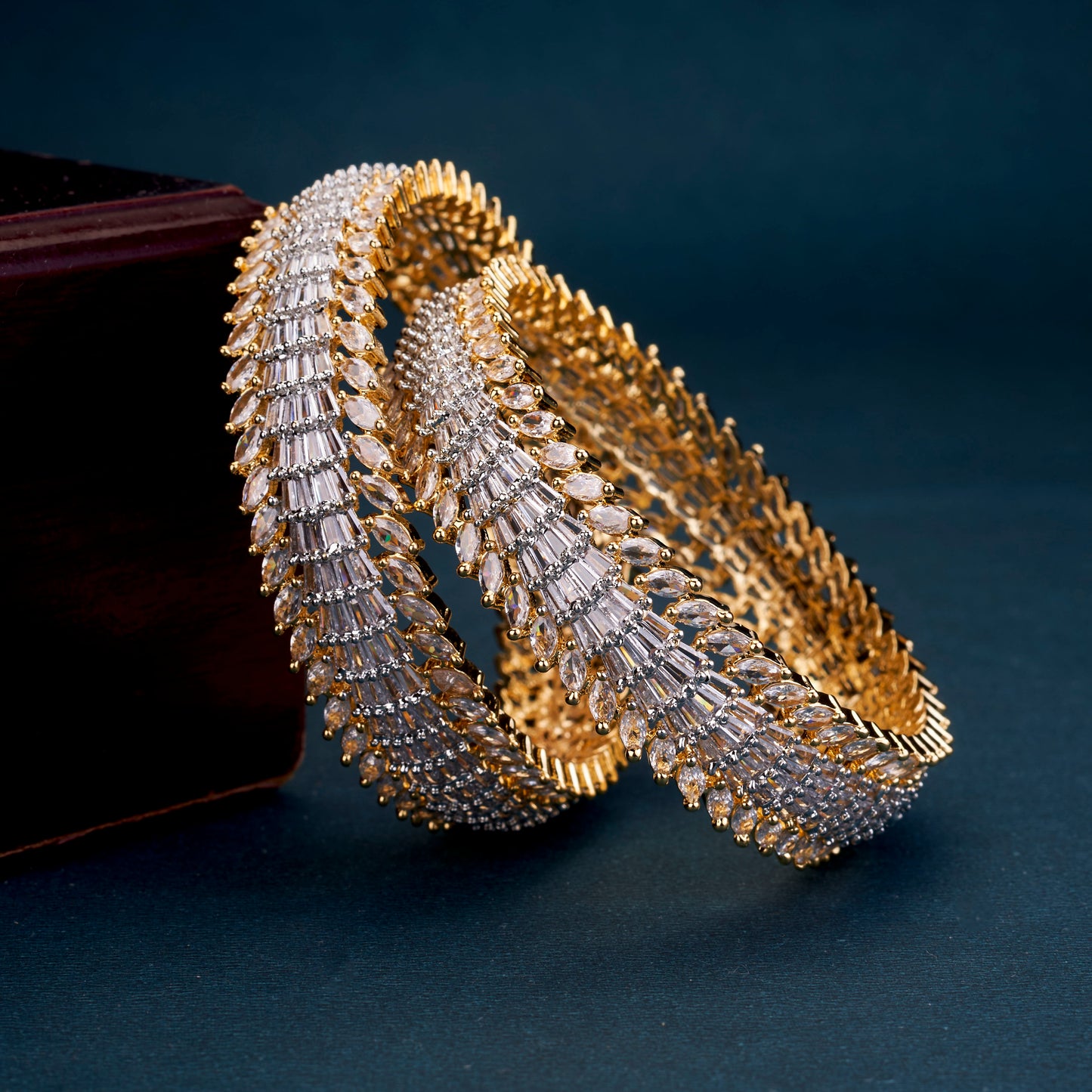 Duchess Halo Gold Plated Bangles