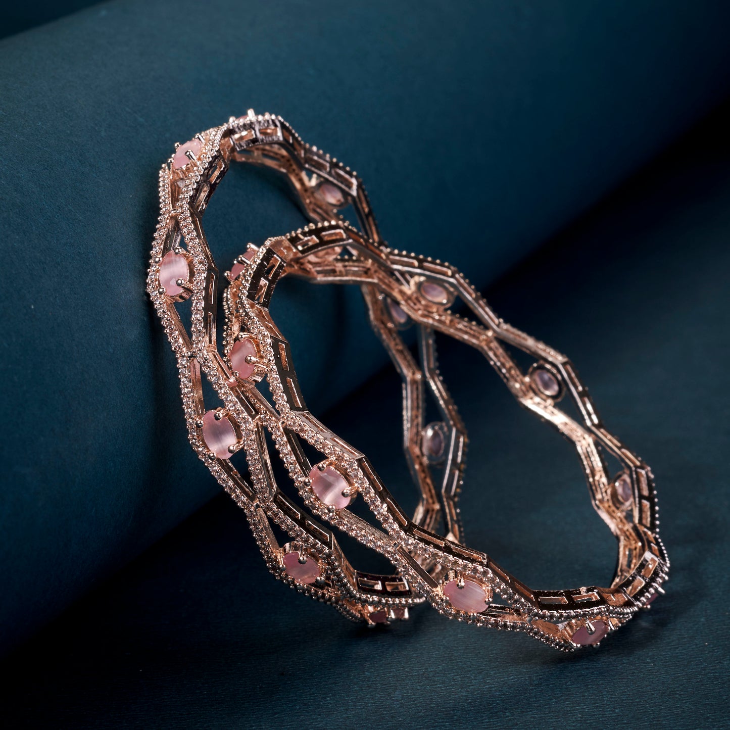 Opaline Grove Rose Gold Bangles