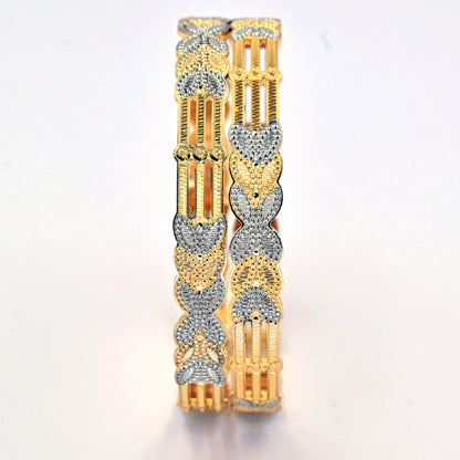 Detailing Silver Leaf Gold Plated Bangles