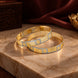 Gold & Silver Plated Designer Bangle with Geometric Pattern & Intricate Dual-Tone Detailing- Pack of  2