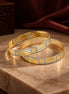 Gold & Silver Plated Designer Bangle with Geometric Pattern & Intricate Dual-Tone Detailing- Pack of  2
