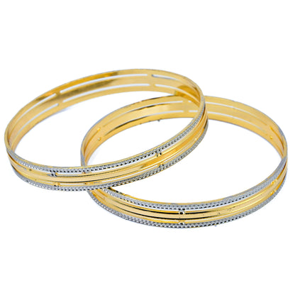 Detailing Silver Lined Gold Plated Bangles