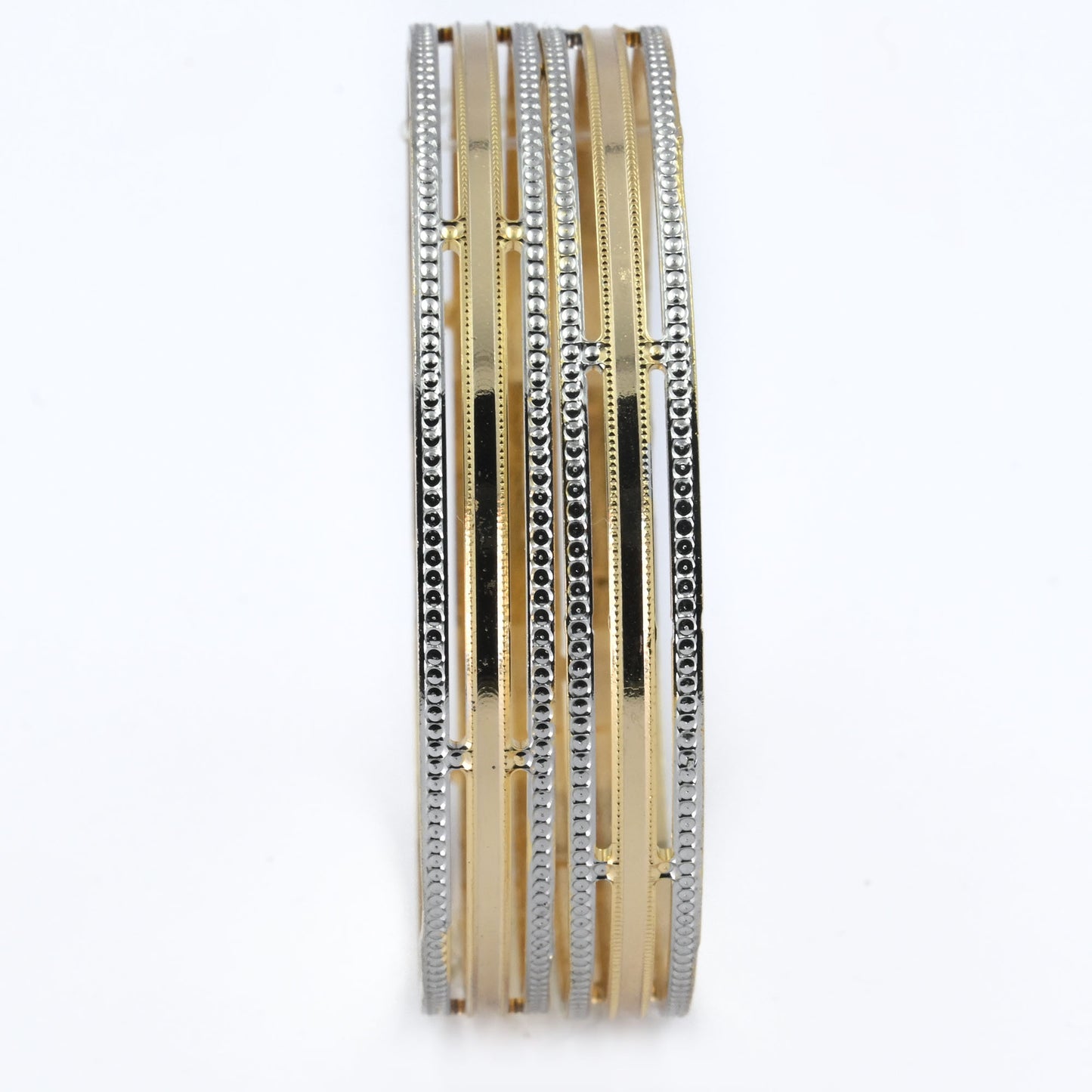 Detailing Silver Lined Gold Plated Bangles