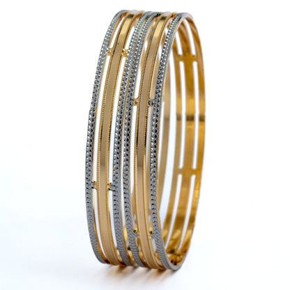 Detailing Silver Lined Gold Plated Bangles
