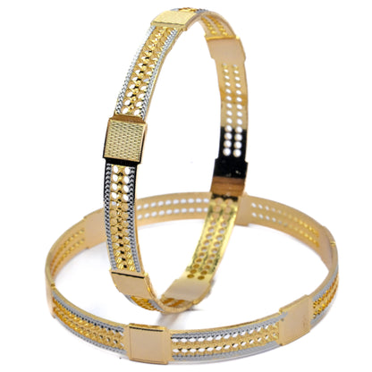 Elegant Detailing Gold Silver Plated Bangles
