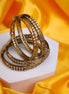 Crystal Studded AD Mehendi Plated Bangle (Pack of 4)