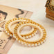Gold Plated Pearl Floral Beaded Designer Pattern Bangles Set (Pack of 2)