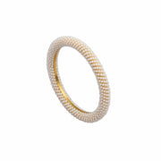 Gold Plated Pearl Spiral Beaded Designer Pattern Bangles Set (Pack of 2)