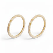 Gold Plated Pearl Spiral Beaded Designer Pattern Bangles Set (Pack of 2)