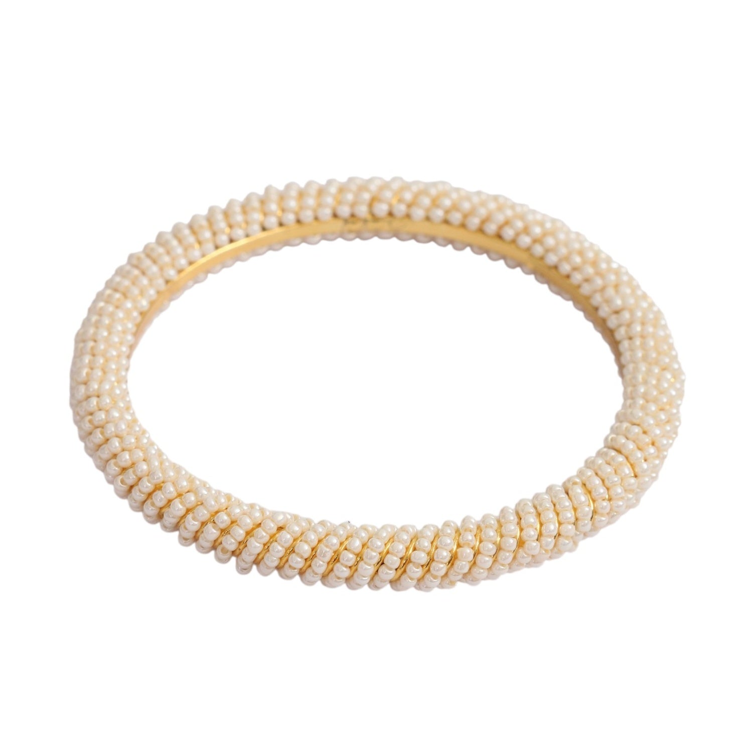 Embellished Beaded Gold Plated Bangles (Pack of 2)