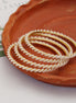 Gold Plated Handcrafted Pearl Vine Pattern Designer Bangles Set (Pack of 4)