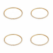 Gold Plated Handcrafted Pearl Vine Pattern Designer Bangles Set (Pack of 4)