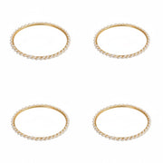 Gold Plated Handcrafted Pearl Vine Pattern Designer Bangles Set (Pack of 4)