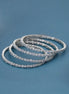 Rhodium Plated American Diamond (AD) Studded Bangle Set (Pack of 4)