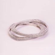 Traditional Triangular Rhodium Plated Bangles