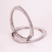 Traditional Triangular Rhodium Plated Bangles