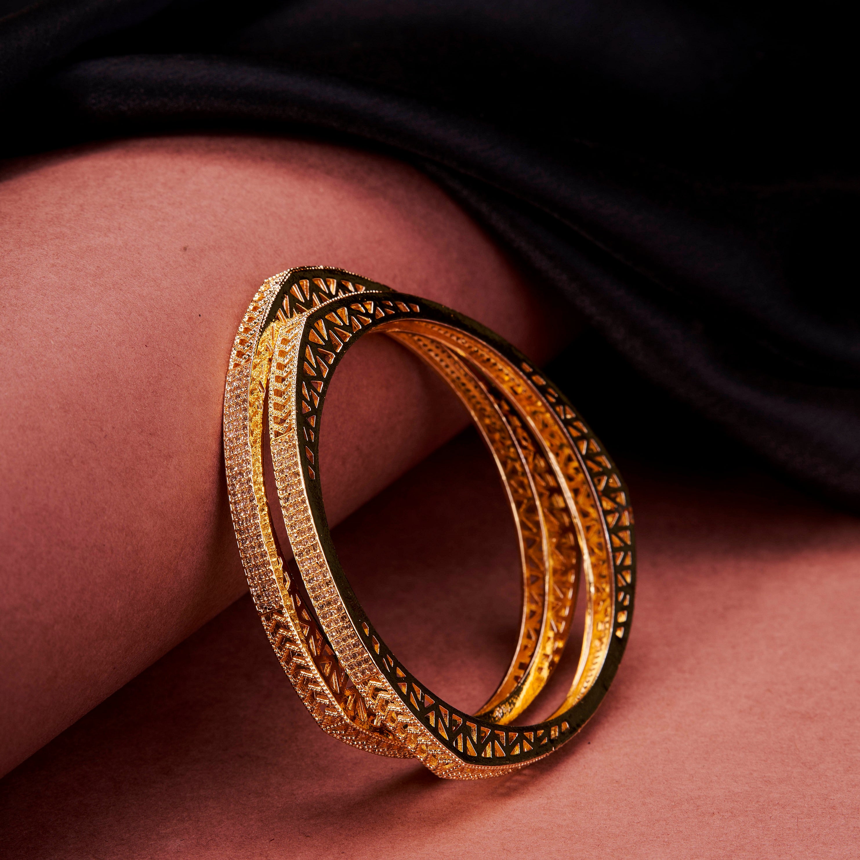 Traditional Triangular Gold Plated Bangles