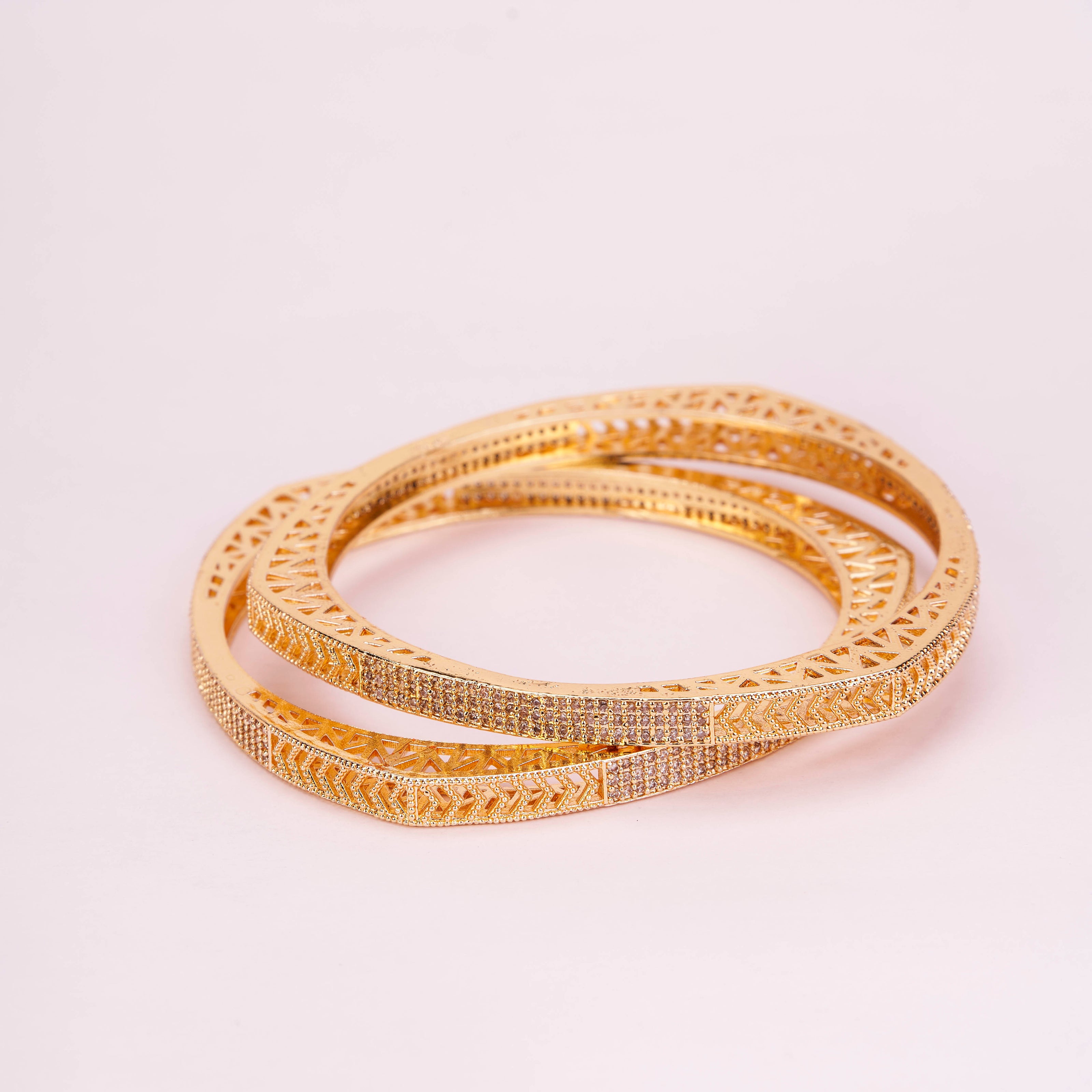 Traditional Triangular Gold Plated Bangles