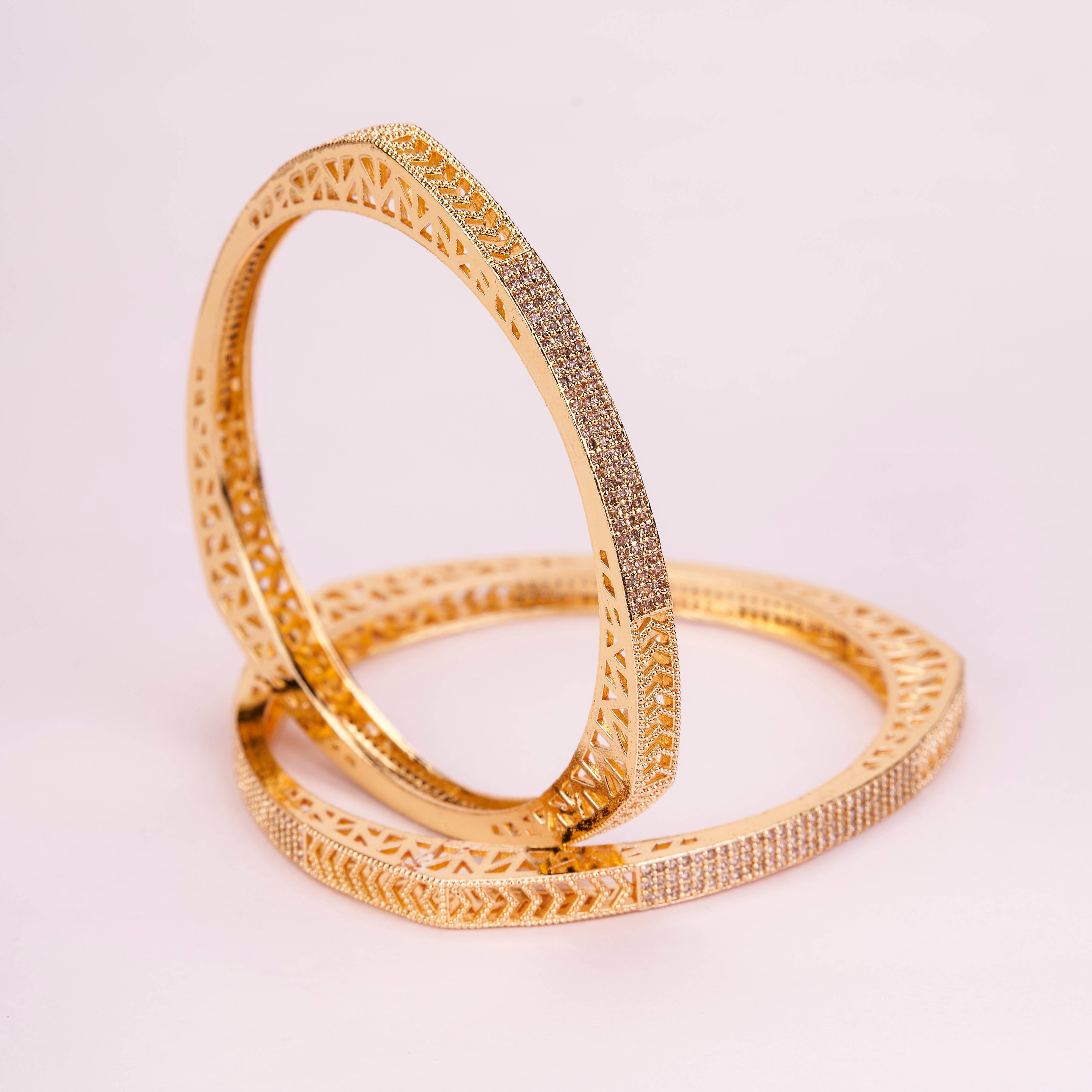 Traditional Triangular Gold Plated Bangles