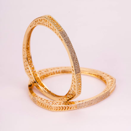 Traditional Triangular Gold Plated Bangles