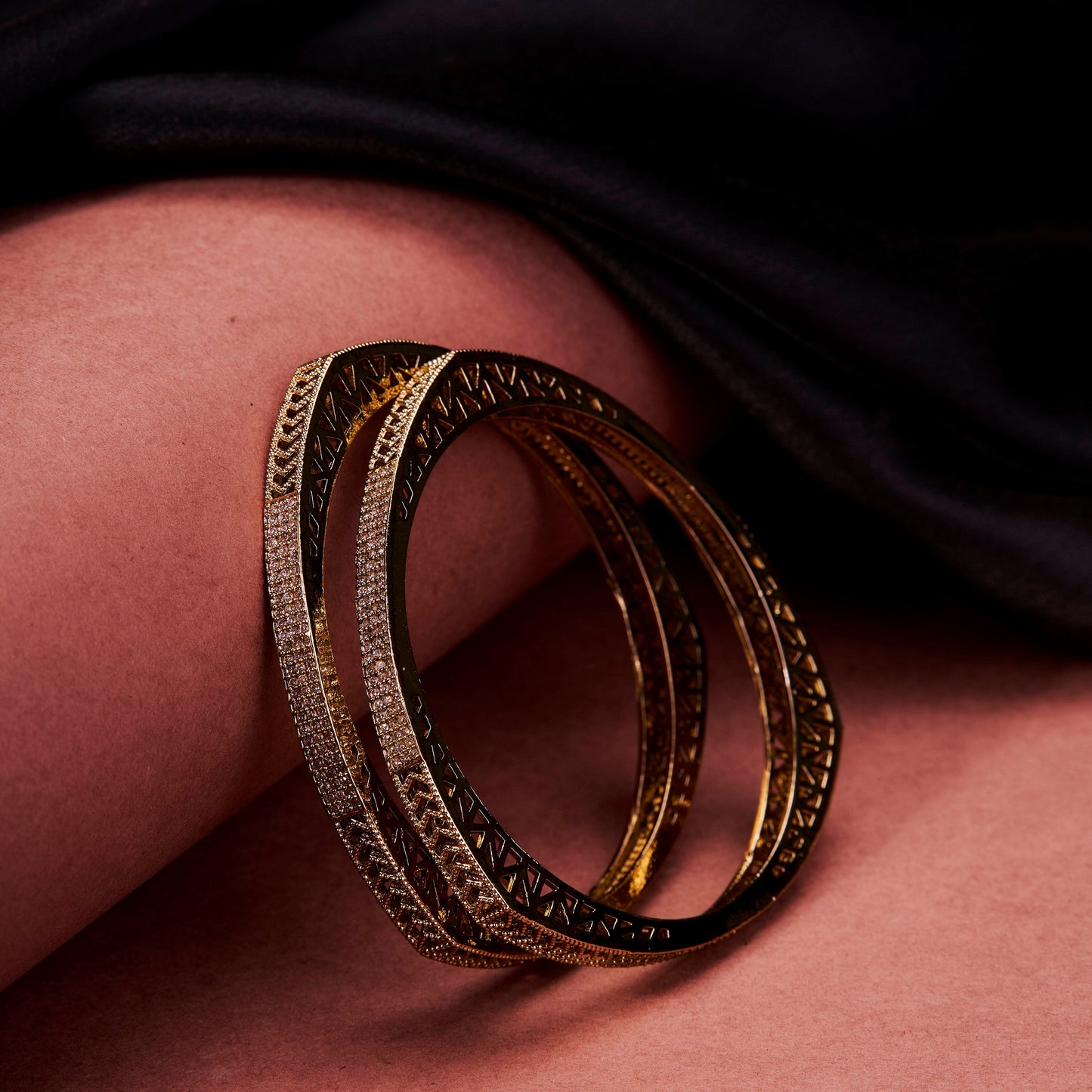 Traditional Triangular Mehendi Plated Bangles