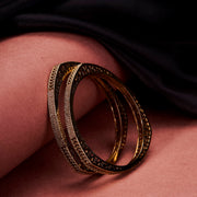 Mehendi Plated Designer Cutwork Pattern Designer Bangles Set ( Pack Of 2)