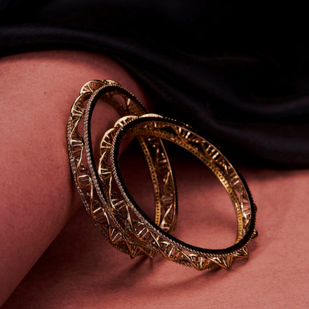 Helix Motif Traditional Mehendi Plated Bangles