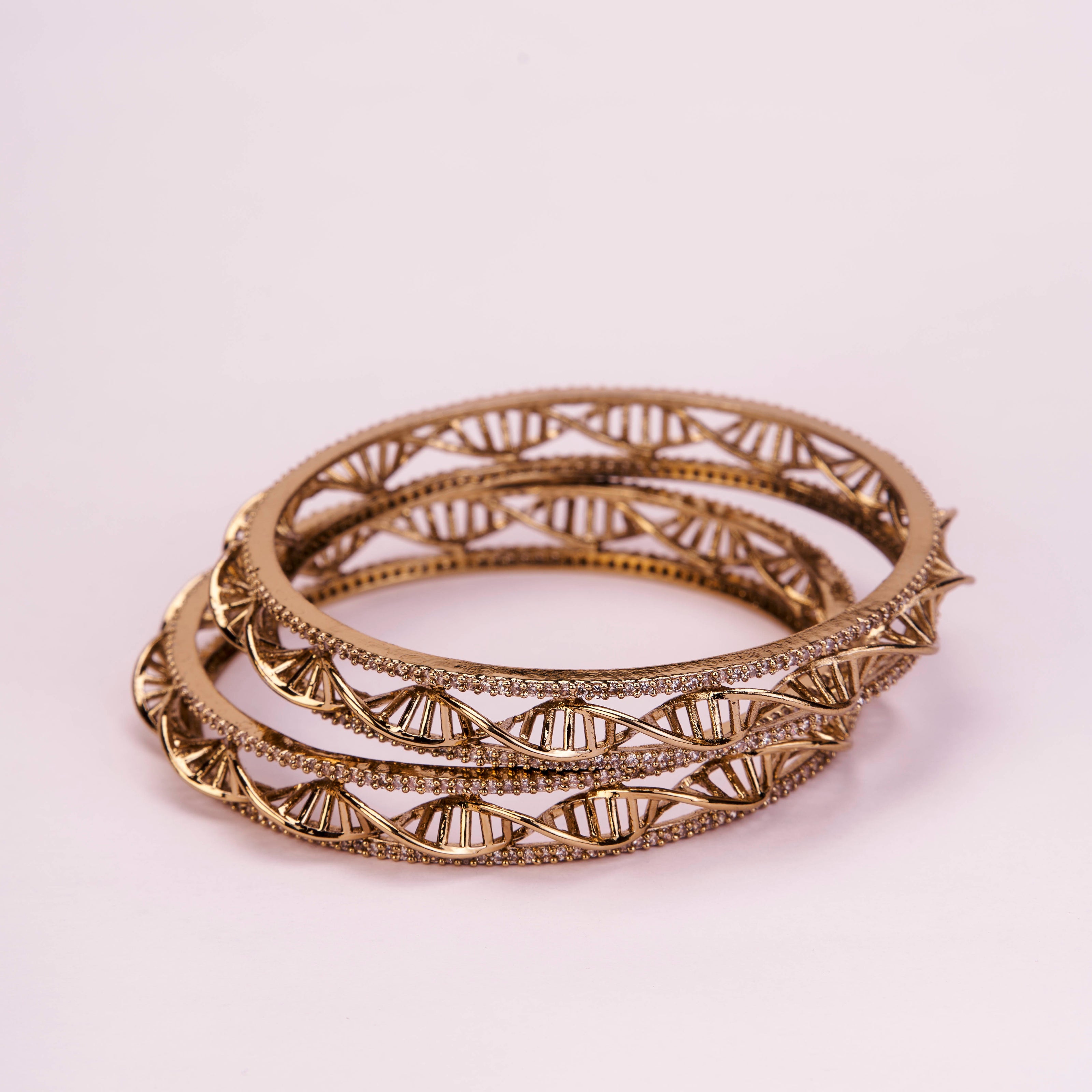 Helix Motif Traditional Mehendi Plated Bangles