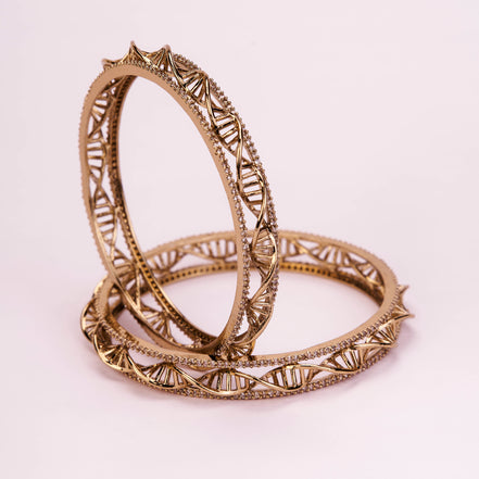 Helix Motif Traditional Mehendi Plated Bangles