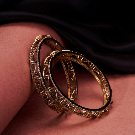 Helix Motif Traditional Mehendi Plated Bangles