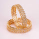 Gold Plated Designer Floral Cluster Pattern Broad Bangles Set ( Pack Of 2)