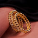Gold Plated Designer Marquise Floral Pattern Broad Bangles Set ( Pack Of 2)