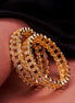Engraved Oval Shaped Gold Plated Bangles