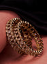 Engraved Oval Shaped Mehendi Plated Bangles