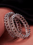 Engraved Oval Shaped Rhodium Plated Bangles