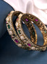 Traditional Mehendi Plated Kundan Bangles Set