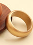 Minimalist Wide Resin Bangle Bracelet with Matte Gold Finish (Size-2.6)