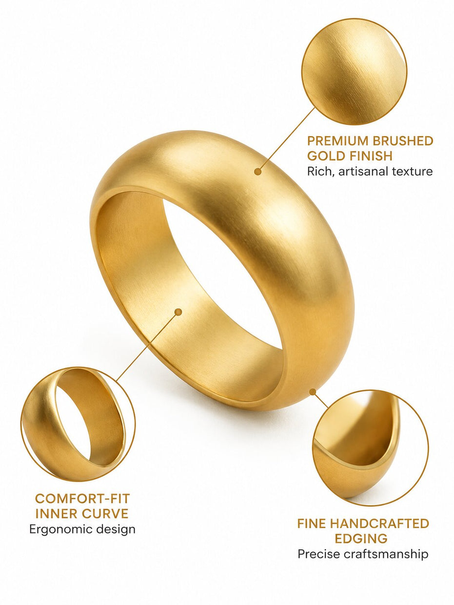 Minimalist Wide Resin Bangle Bracelet with Matte Gold Finish (Size-2.6)